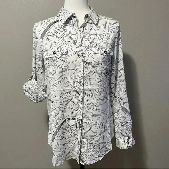 Karl Lagerfeld Paris  Long Sleeve Blouse NWOT - Picture 1 of 16